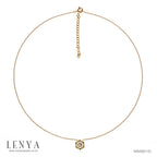 LENYA สร้อยคอเงินแท้ 925 ชุปทองคำ18 เค รัศมีอันโดดเด่นประดับด้วยพลอยสีฟ้า บลูโทปาซ (Blue Topaz) ล้อมรอบด้วยพลอยสีเขียว ซาโวไรต์( Tsavorite) ดีไซต์เรียบหรู ดูน่ารัก กับสไตล์เกาหลีญี่ปุ่น