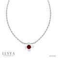 LENYA สร้อยคอเงินแท้ 925 ชุบทองคำขาว ประดับตรงกึ่งกลางด้วย โรโดไลท์ (Rhodolite) ให้ความรู้สึกหรูหรา เป็นเอกลักษณ์
