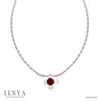 LENYA สร้อยคอเงินแท้ 925 ชุบทองคำขาว ประดับตรงกึ่งกลางด้วย โรโดไลท์ (Rhodolite) ให้ความรู้สึกหรูหรา เป็นเอกลักษณ์