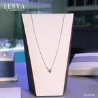 LENYA สร้อยคอเงินแท้ 925 ชุบทองคำขาว ประดับตรงกึ่งกลางด้วย Chrome Diopside สีเขียวงามสง่า ให้ความรู้สึกหรูหรา เป็นเอกลักษณ์