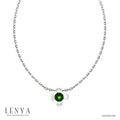 LENYA สร้อยคอเงินแท้ 925 ชุบทองคำขาว ประดับตรงกึ่งกลางด้วย Chrome Diopside สีเขียวงามสง่า ให้ความรู้สึกหรูหรา เป็นเอกลักษณ์
