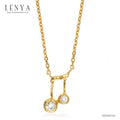LENYA สร้อยคอเงินแท้ 925 ชุบทอง 18 เค ดีไซน์ตัวโน๊ต ประดับพลอยสีขาว ไวท์ โทแพซ ( White Topaz) เพิ่มเสน่ห์ ในลุคน่ารักสดใน สไตล์ สาวญี่ปุ่น ใส่ได้ทุกโอกาส