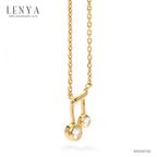 LENYA สร้อยคอเงินแท้ 925 ชุบทอง 18 เค ดีไซน์ตัวโน๊ต ประดับพลอยสีขาว ไวท์ โทแพซ ( White Topaz) เพิ่มเสน่ห์ ในลุคน่ารักสดใน สไตล์ สาวญี่ปุ่น ใส่ได้ทุกโอกาส