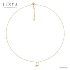 LENYA สร้อยคอเงินแท้ 925 ชุบทอง 18 เค ดีไซน์ตัวโน๊ต ประดับพลอยสีขาว ไวท์ โทแพซ ( White Topaz) เพิ่มเสน่ห์ ในลุคน่ารักสดใน สไตล์ สาวญี่ปุ่น ใส่ได้ทุกโอกาส