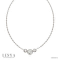 LENYA สร้อยคอเงินแท้ 925 ชุบโรเดียม ดีไซน์วงกลม สุดคลาสสิค ประดับด้วย White Topaz งดงาม หรูหรา ใส่ได้ทุกโอกาส ควรค่าแก่การเป็นเจ้าของ