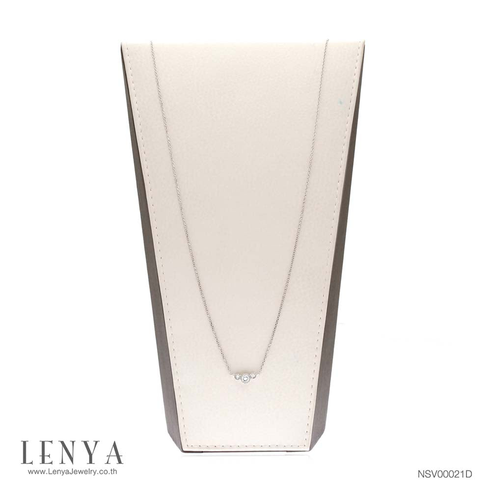 LENYA สร้อยคอเงินแท้ 925 ชุบโรเดียม ดีไซน์วงกลม สุดคลาสสิค ประดับด้วย White Topaz งดงาม หรูหรา ใส่ได้ทุกโอกาส ควรค่าแก่การเป็นเจ้าของ