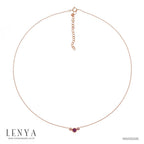 LENYA สร้อยคอเงินแท้ 925 ชุบพิ้งโกลด์ ประดับพลอยอเมทิสต์ อัญมณีสำหรับผู้ที่เกิดเดือนกุมภาพันธ์