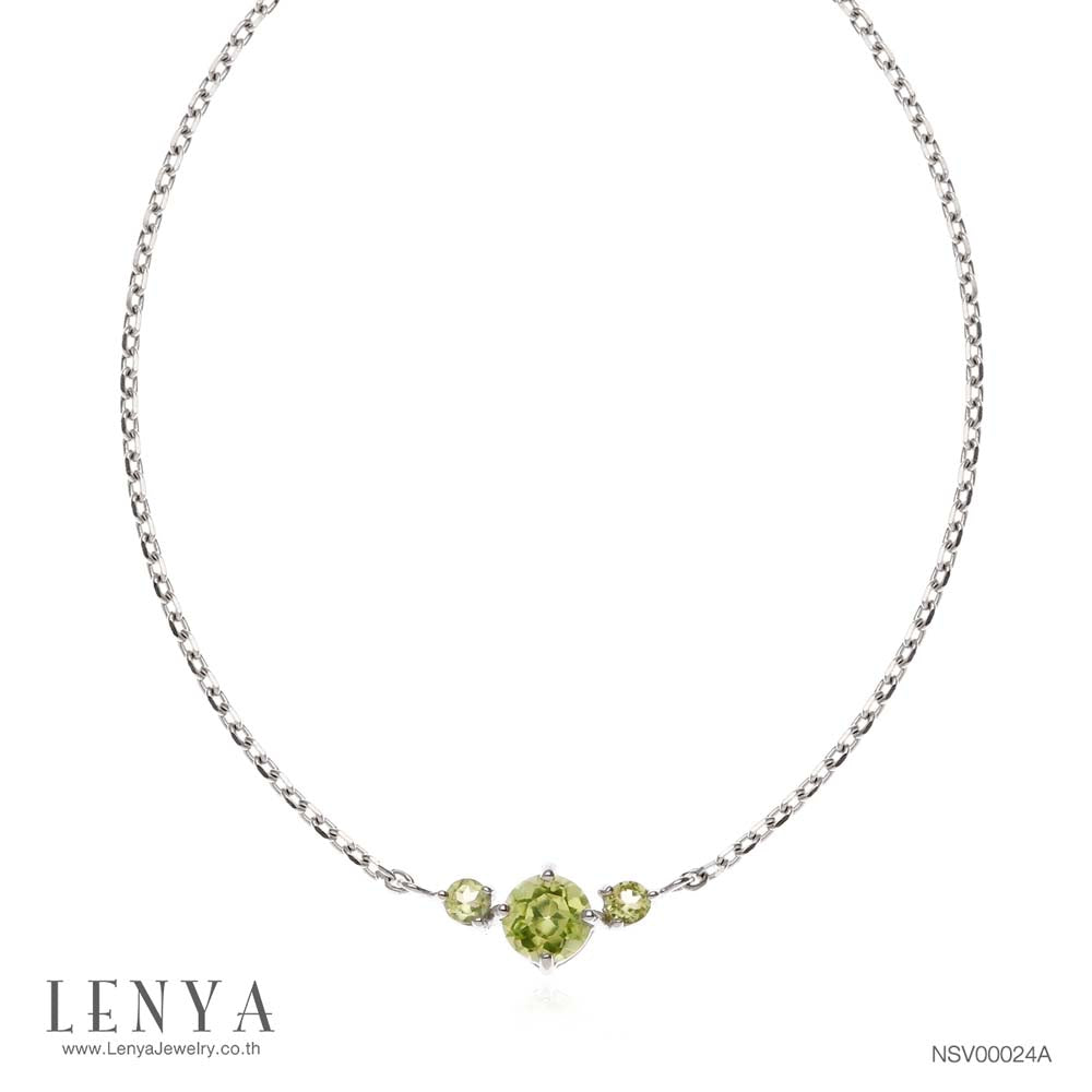 LENYA สร้อยคอเงินแท้ 925 ประดับพลอยเพอริดอท(Peridot) ดีไซน์ไล่ระดับ สะท้อนความงดงามตามธรรมชาติ จึงเข้าได้กับทุกโอกาส พร้อมเสริมราศีให้กับผู้สวมใส่