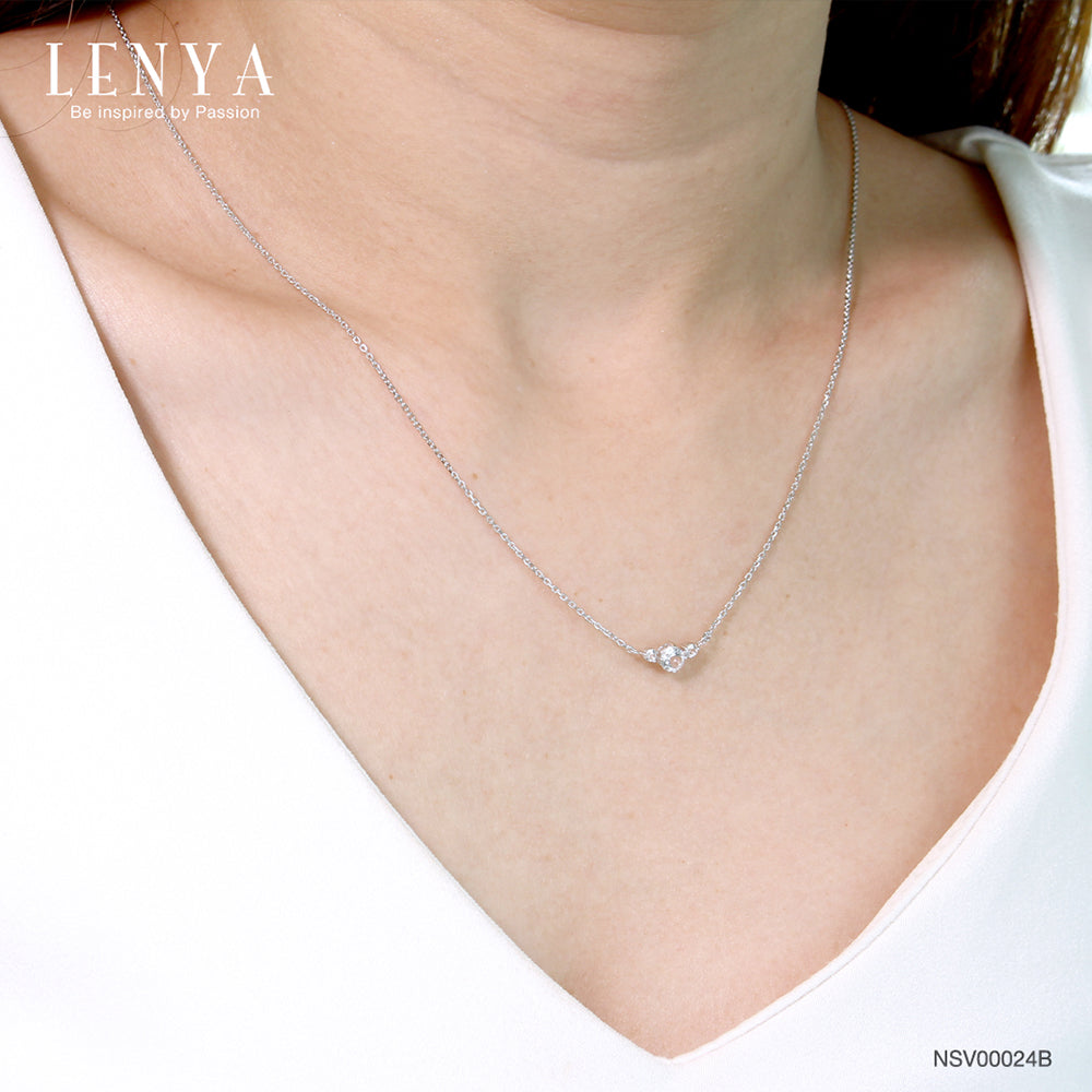 LENYA สร้อยคอเงินแท้ 925 ประดับพลอยไวท์โทแพซ(White Topaz)เข้าได้กับทุกโอกาส พร้อมเสริมราศีให้กับผู้สวมใส่