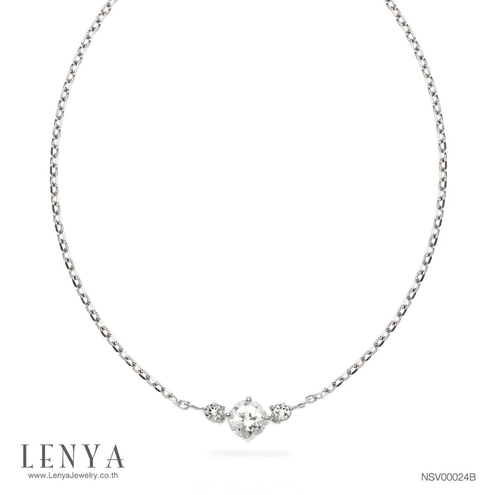 LENYA สร้อยคอเงินแท้ 925 ประดับพลอยไวท์โทแพซ(White Topaz)เข้าได้กับทุกโอกาส พร้อมเสริมราศีให้กับผู้สวมใส่