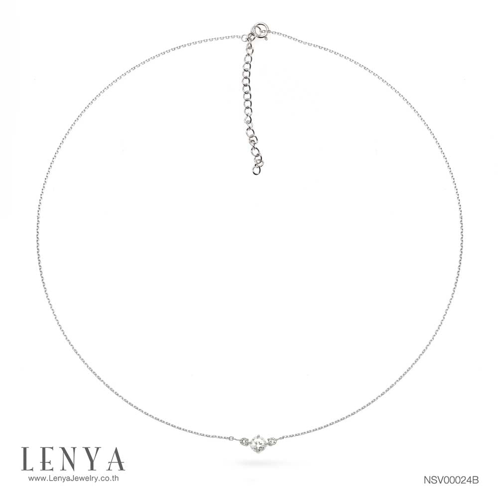 LENYA สร้อยคอเงินแท้ 925 ประดับพลอยไวท์โทแพซ(White Topaz)เข้าได้กับทุกโอกาส พร้อมเสริมราศีให้กับผู้สวมใส่