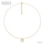 LENYA สร้อยคอเงินแท้ 925 ชุบทอง ดีไซน์รูปหัวใจในวงล้อแห่งรัก เลอค่าด้วยการประดับ ไวท์ โทแพซ (White Topaz) เสริมโชคด้านความรักและมิตรภาพเป็นพิเศษ