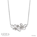 LENYA สร้อยคอ CZ DiamondLike ดีไซน์ดอกไม้และใบไม้ ตัวเรือนเงินแท้925 ชุบทองคำขาว