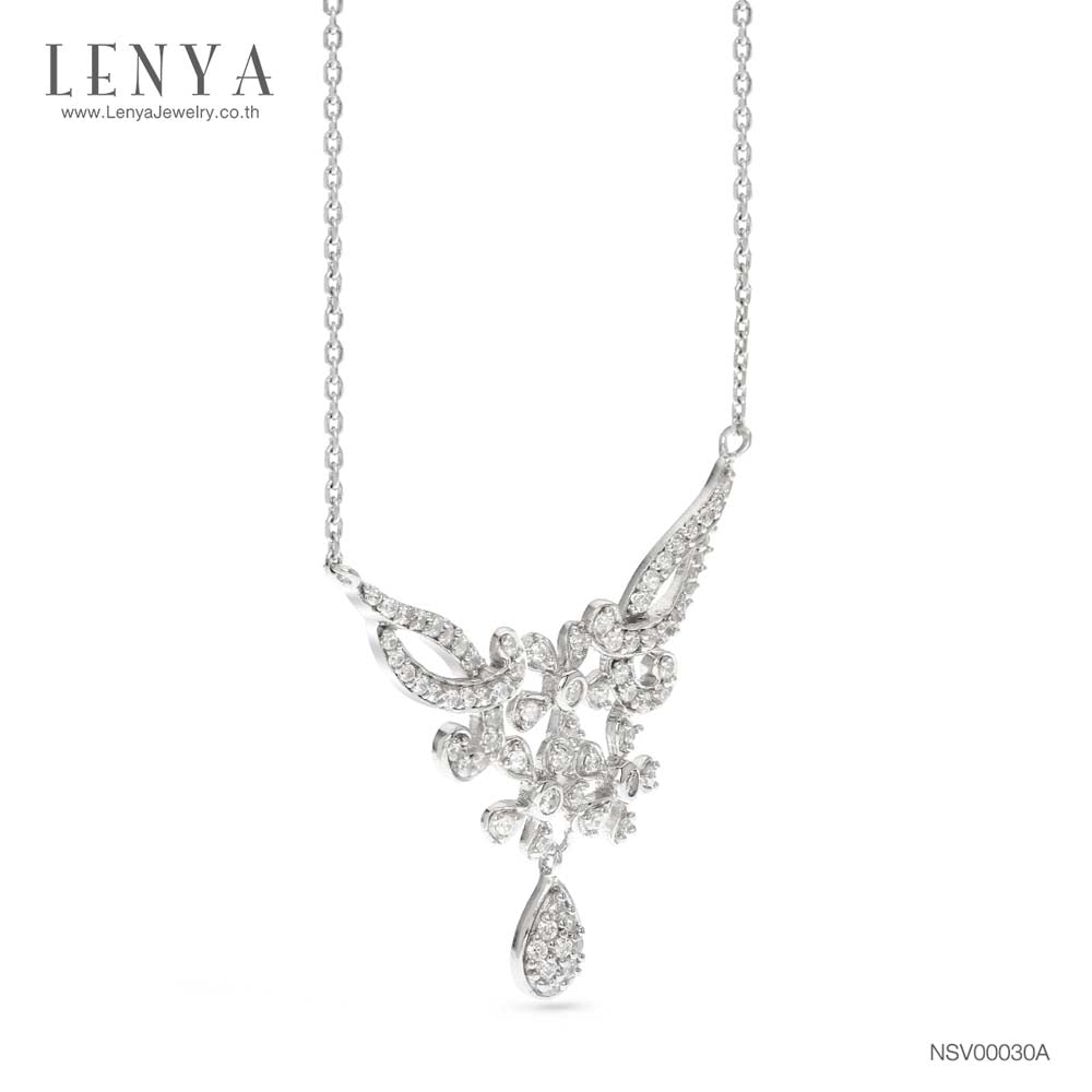 LENYA สร้อยคอ CZ DiamondLike เสริมลุคใส่สบายทุกวัน ตัวเรือนเงินแท้925 ชุบทองคำขาว
