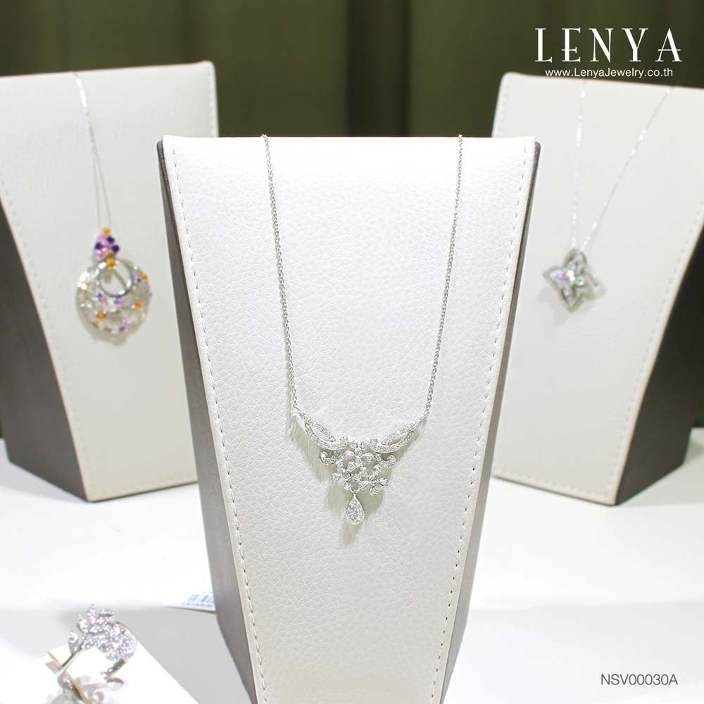 LENYA สร้อยคอ CZ DiamondLike เสริมลุคใส่สบายทุกวัน ตัวเรือนเงินแท้925 ชุบทองคำขาว