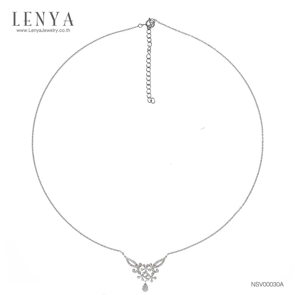 LENYA สร้อยคอ CZ DiamondLike เสริมลุคใส่สบายทุกวัน ตัวเรือนเงินแท้925 ชุบทองคำขาว