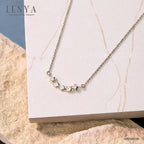 LENYA สร้อยคอเงินแท้ 925 ประดับพลอยสีขาว ไวท์ โทแพซ (White Topaz ) ชุบทอง ดีไซน์สุดเก๋ ในลุคสาวหวานน่ารัก เพิ่มเสน่ห์ดึงดูดในตัวคุณ