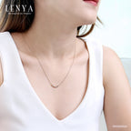 LENYA สร้อยคอเงินแท้ 925 ประดับพลอยสีขาว ไวท์ โทแพซ (White Topaz ) ชุบทอง ดีไซน์สุดเก๋ ในลุคสาวหวานน่ารัก เพิ่มเสน่ห์ดึงดูดในตัวคุณ