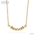 LENYA สร้อยคอเงินแท้ 925 ประดับพลอยสีขาว ไวท์ โทแพซ (White Topaz ) ชุบทอง ดีไซน์สุดเก๋ ในลุคสาวหวานน่ารัก เพิ่มเสน่ห์ดึงดูดในตัวคุณ