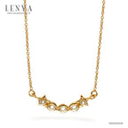 LENYA สร้อยคอเงินแท้ 925 ประดับพลอยสีขาว ไวท์ โทแพซ (White Topaz ) ชุบทอง ดีไซน์สุดเก๋ ในลุคสาวหวานน่ารัก เพิ่มเสน่ห์ดึงดูดในตัวคุณ