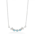 LENYA สร้อยคอเงินแท้ 925 ประดับพลอยสีฟ้า บลูโทแพซ (Blue Topaz ) และสีขาว ไวท์โทแพซ ( White Topaz) ชุบทองขาวดีไซน์สุดเก๋ ในลุคสาวหวานน่ารัก เพิ่มเสน่ห์ดึงดูดในตัวคุณ