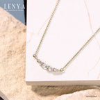 LENYA สร้อยคอเงินแท้ 925 ประดับพลอยสีขาว ไวท์โทแพซ ( White Topaz )  ชุบทอง18 เค ดีไซน์สุดน่ารักในลุคสาวหวาน สดใส เพิ่มเสน่ห์ดึงดูดในตัวคุณ
