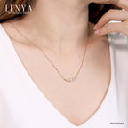 LENYA สร้อยคอเงินแท้ 925 ประดับพลอยสีขาว ไวท์โทแพซ ( White Topaz )  ชุบทอง18 เค ดีไซน์สุดน่ารักในลุคสาวหวาน สดใส เพิ่มเสน่ห์ดึงดูดในตัวคุณ