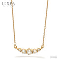 LENYA สร้อยคอเงินแท้ 925 ประดับพลอยสีขาว ไวท์โทแพซ ( White Topaz )  ชุบทอง18 เค ดีไซน์สุดน่ารักในลุคสาวหวาน สดใส เพิ่มเสน่ห์ดึงดูดในตัวคุณ