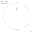 LENYA สร้อยคอเงินแท้ 925 ประดับอัญมณีสีฟ้าใส (Blue Topaz) ดีไซน์สี่เหลี่ยมผืนผ้า ขนาดเหมาะเจาะ ช่วยขับให้ลำคอดูเรียวยาว สง่างามดั่งพญาหงส์ผู้งดงาม