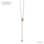 LENYA สร้อยคอเงินแท้ 925 ประดับพลอยสีเหลือง ซิทริน ( Citrine ) ชุบโรเดียม ดีไซน์เรียบหรู สไตล์เกาหลี ญี่ปุ่นเพิ่มเสน่ห์ความน่ารักสดใส ในตัวคุณ