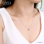 LENYA สร้อยคอเงินแท้ ประดับพลอยสีเหลือง ซิทริน ( Citrine ) ชุบโรเดียม ดีไซน์เรียบหรู สไตล์เกาหลี ญี่ปุ่นเพิ่มเสน่ห์ความน่ารักสดใส ในตัวคุณ