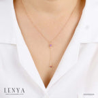 LENYA สร้อยคอเงินแท้ ประดับพลอย อเมทิสต์ ( Amethyst ) ดีไซน์เรียบหรู สไตล์เกาหลี ญี่ปุ่นเพิ่มเสน่ห์ความน่ารักสดใส ในตัวคุณ