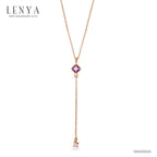 LENYA สร้อยคอเงินแท้ ประดับพลอย อเมทิสต์ ( Amethyst ) ดีไซน์เรียบหรู สไตล์เกาหลี ญี่ปุ่นเพิ่มเสน่ห์ความน่ารักสดใส ในตัวคุณ