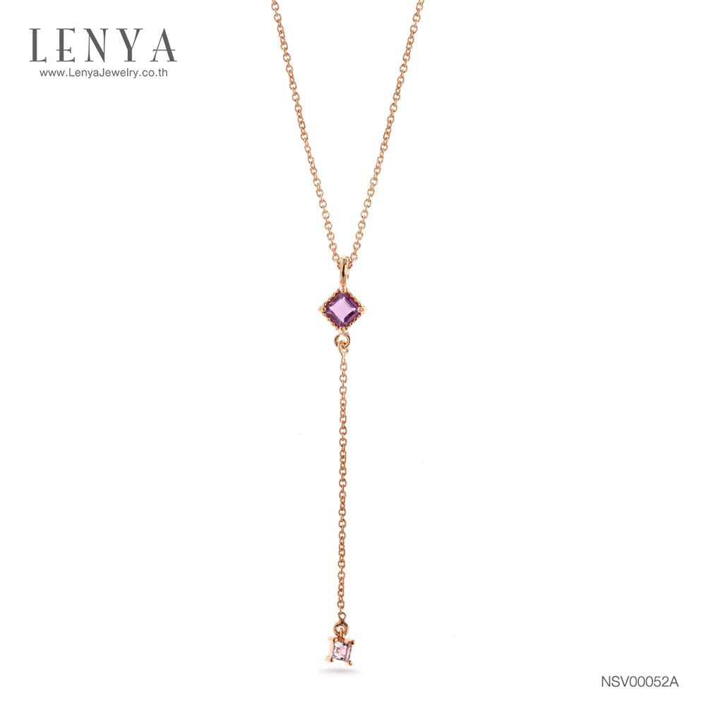 LENYA สร้อยคอเงินแท้ ประดับพลอย อเมทิสต์ ( Amethyst ) ดีไซน์เรียบหรู สไตล์เกาหลี ญี่ปุ่นเพิ่มเสน่ห์ความน่ารักสดใส ในตัวคุณ