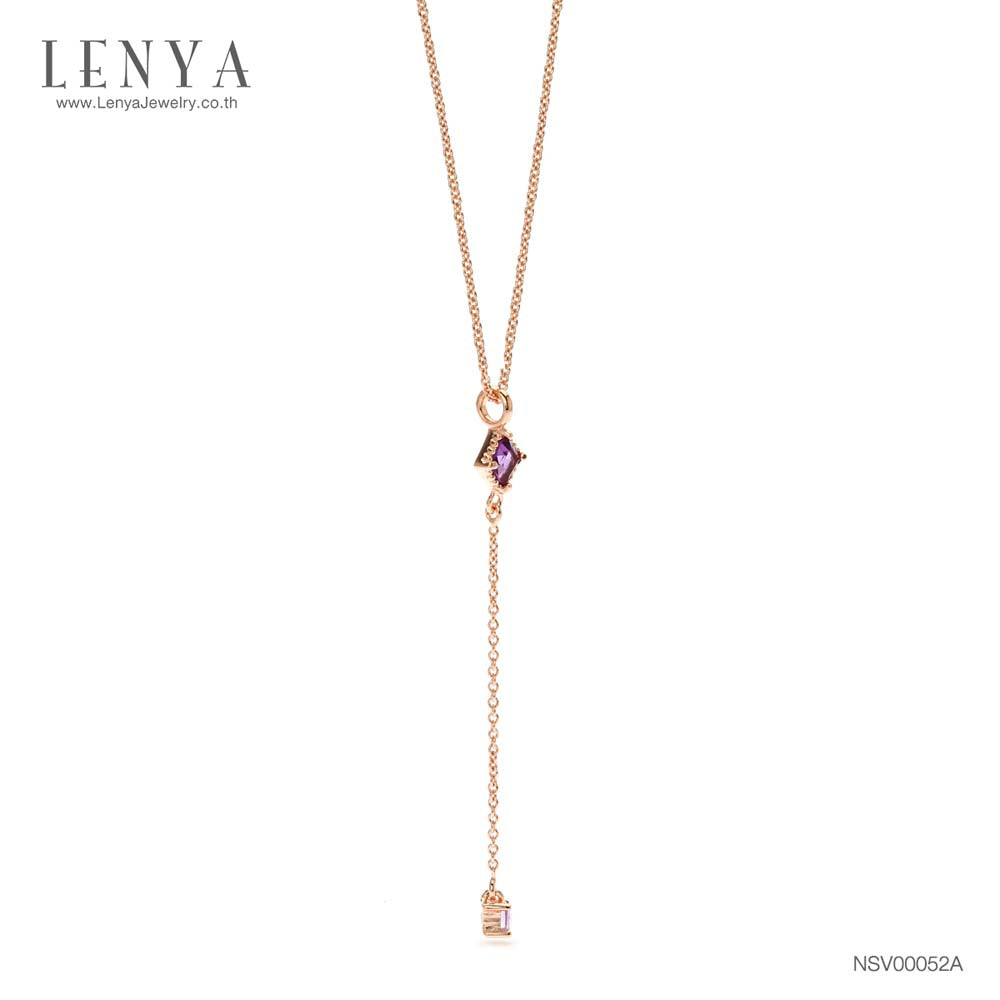 LENYA สร้อยคอเงินแท้ ประดับพลอย อเมทิสต์ ( Amethyst ) ดีไซน์เรียบหรู สไตล์เกาหลี ญี่ปุ่นเพิ่มเสน่ห์ความน่ารักสดใส ในตัวคุณ