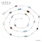 LENYA สร้อยคอเงินแท้ 925 ความยาว 27 นิ้ว  ประดับพลอยแท้หลากสี ผสมผสานกันอย่างลงตัว หรูหรา ควรค่าแก่การเป็นเจ้าของ