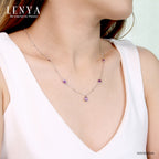 LENYA สร้อยคอเงินแท้ 925 ประดับพลอยอเมทิสต์  (Amethyst) หลายหลายรูปทรง ผสมผสานกันอย่างลงตัว หรูหราอย่างมีสไตล์