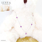LENYA สร้อยคอเงินแท้ 925 ประดับพลอยอเมทิสต์  (Amethyst) หลายหลายรูปทรง ผสมผสานกันอย่างลงตัว หรูหราอย่างมีสไตล์