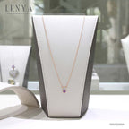 LENYA สร้อยคอเงินแท้ ชุบพิงค์โกลด์ ประดับอเมทีสต์ (Amethyst) และบลูโทแพซ (Blue Topaz) ทรงเหลี่ยม