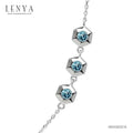 LENYA สร้อยคอเงินแท้ 925 ชุบโรเดียม ประดับบลูโทแพซ (Blue topaz) ดีไซน์เรียบหรูไม่เหมือนใคร