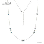 LENYA สร้อยคอเงินแท้ 925 ชุบโรเดียม ประดับบลูโทแพซ (Blue topaz) ดีไซน์เรียบหรูไม่เหมือนใคร