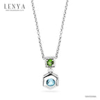 LENYA สร้อยคอพลอยบลูโทแพซ เสริมความมั่นใจ ชัดเจน ปัญญา ขนาด 3 มิล ตัวเรือนเงินแท้925 ชุบทองคำขาว