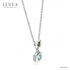 LENYA สร้อยคอพลอยบลูโทแพซ เสริมความมั่นใจ ชัดเจน ปัญญา ขนาด 3 มิล ตัวเรือนเงินแท้925 ชุบทองคำขาว