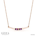 LENYA สร้อยคอเงินแท้ชุบพิงค์โกล์ด 18K ประดับอเมทีสต์ (Amethyst) ทรงบาเกต โฉบเฉี่ยวด้วยดีไซน์ที่ไม่มีใครเหมือน