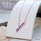 LENYA สร้อยคอเงินแท้ 925 ชุบ Pink Gold สวยสง่า เพิ่ีมความหรูหราด้วยการประดับ Amethyst ทรงสีเหลี่ยมผืนผ้า 3 ชิ้น ดีไซน์เก๋ไก๋ ให้ความรู้สึกมั่นคง ไม่โลเล เหมาะกับคนที่ต้องตัดสินใจบ่อยๆ โดยเฉพาะเจ้าของธุรกิจ