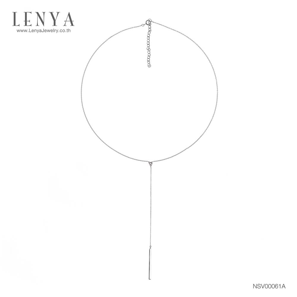 LENYA สร้อยเงินแท้ 925 ชุบโรเดียม ดีไซน์เรียวยาวเก๋ไก๋จากอนาคต ให้ความรู้สึกโดดเด่น ทันสมัย ไม่น่าเบื่อ พร้อมขับให้ช่วงลำคอเรียวยาวดั่งนางพญา