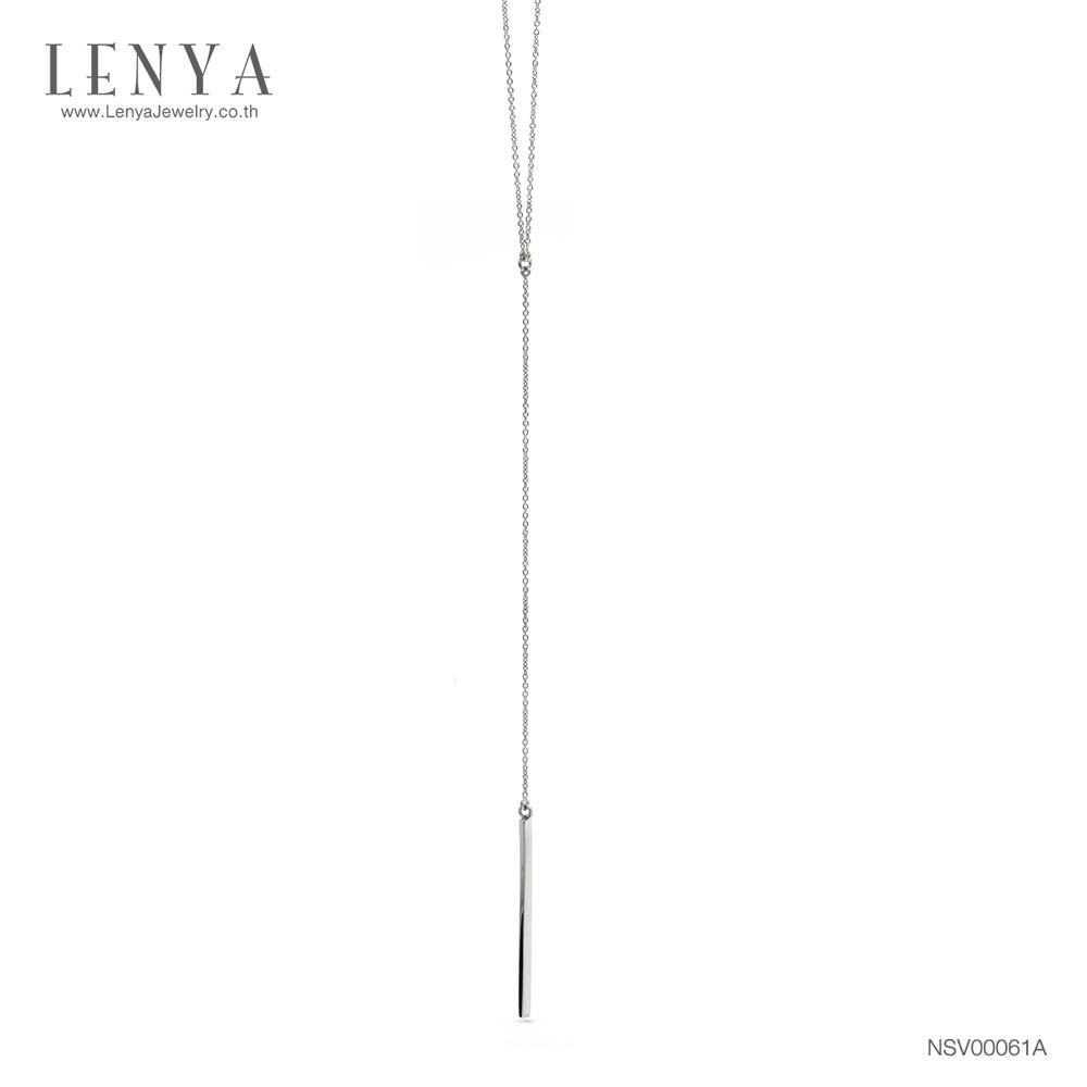 LENYA สร้อยเงินแท้ 925 ชุบโรเดียม ดีไซน์เรียวยาวเก๋ไก๋จากอนาคต ให้ความรู้สึกโดดเด่น ทันสมัย ไม่น่าเบื่อ พร้อมขับให้ช่วงลำคอเรียวยาวดั่งนางพญา