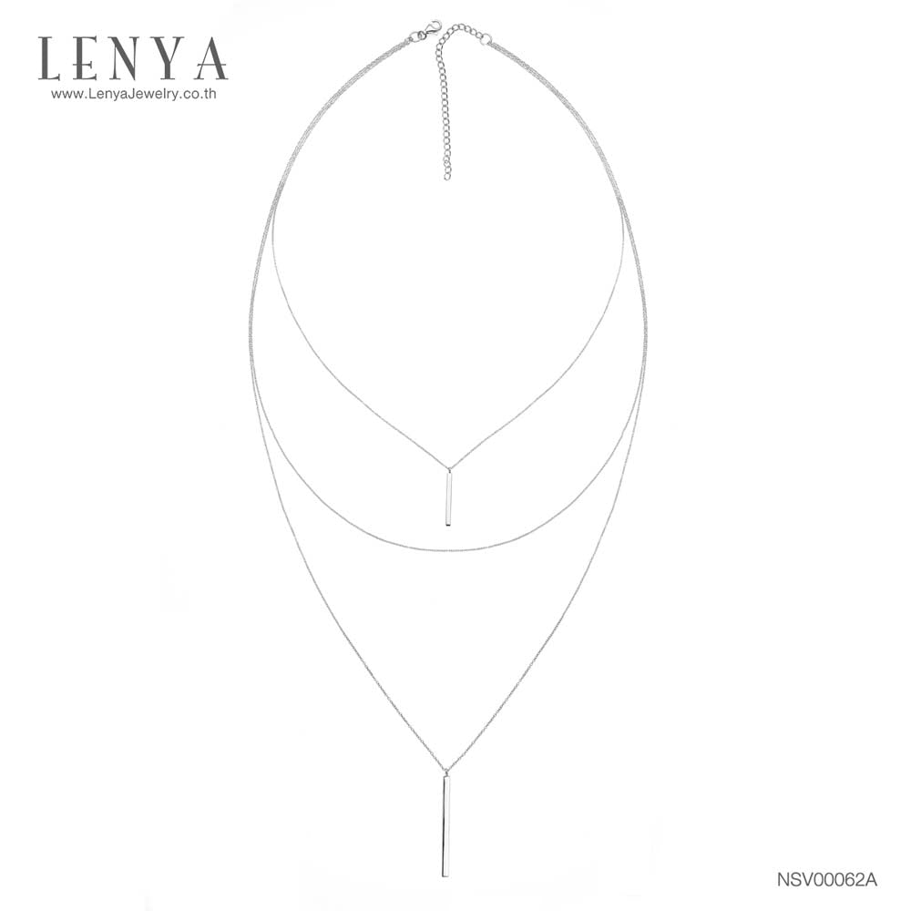 LENYA สร้อยคอเงินแท้ ดีไซน์เก๋ เล่นระดับ 3 ชั้น