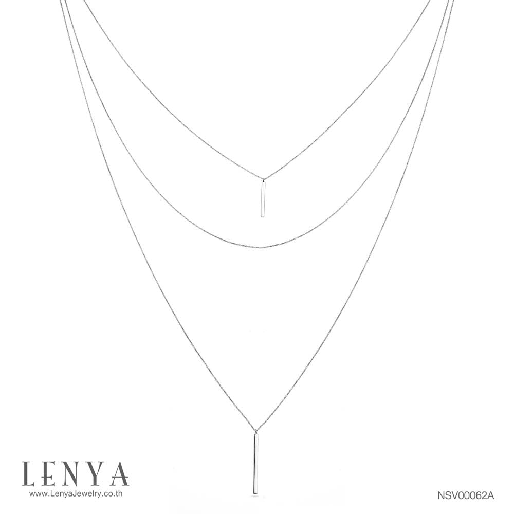 LENYA สร้อยคอเงินแท้ ดีไซน์เก๋ เล่นระดับ 3 ชั้น