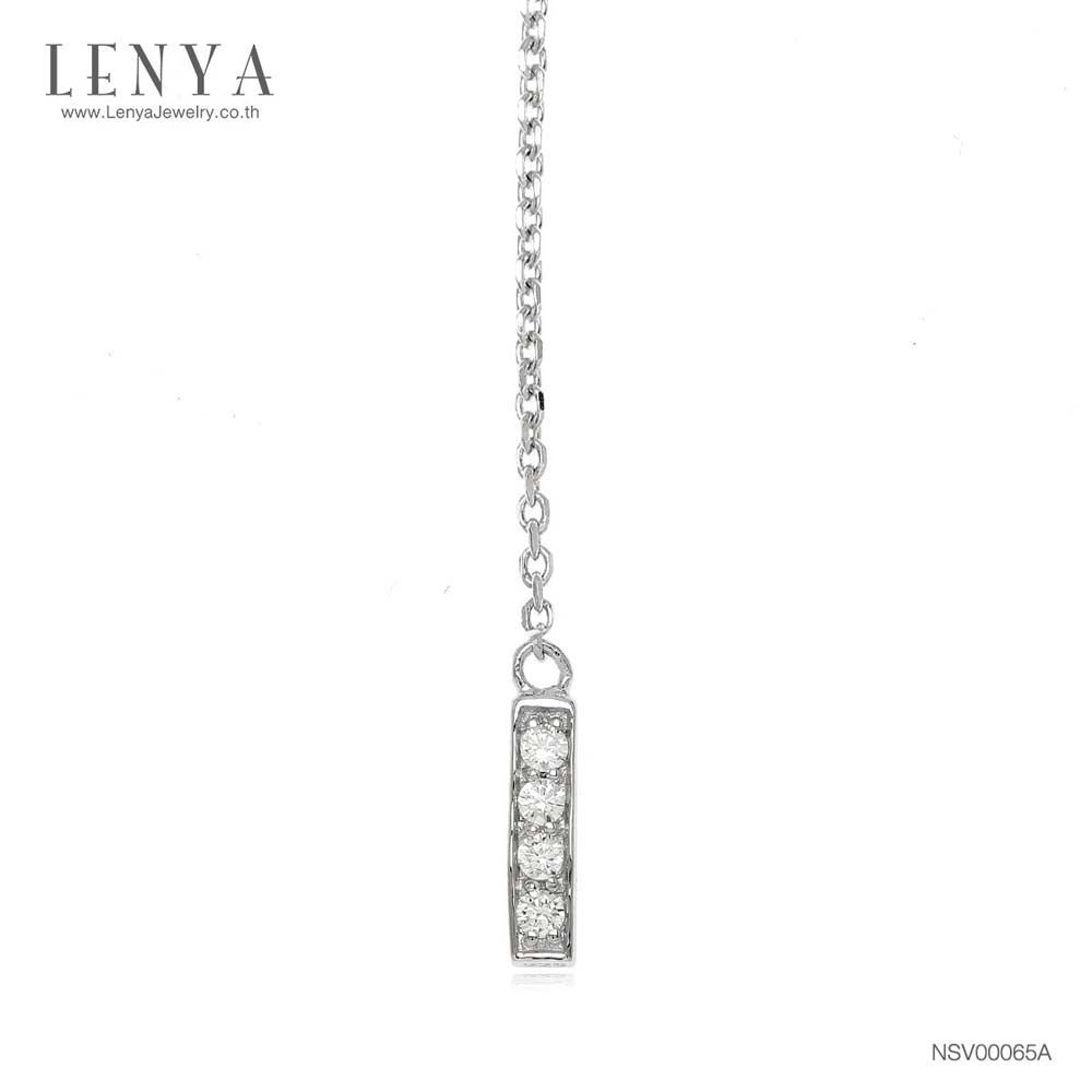 LENYA สร้อยคอเงินแท้ 925 ตัวเรือนชุบทองขาว ดีไซน์โดดเด่น ประดับด้วยพลอย ซิทริน(Citrine) และ คิวบิกเซอร์โคเนีย(Cubic Zirconia) สวยเฉียบ อัพลุคสาวแซ่บ!!